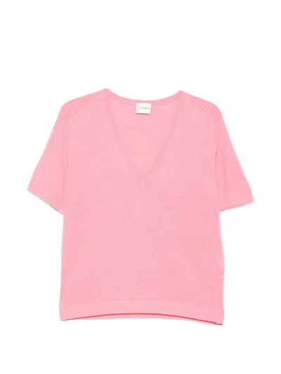 Closed Linen And Cotton V-necked Sweater In Pink