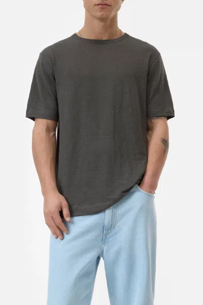 Closed Linen Blend T-shirt In Pepper Grey In Gray