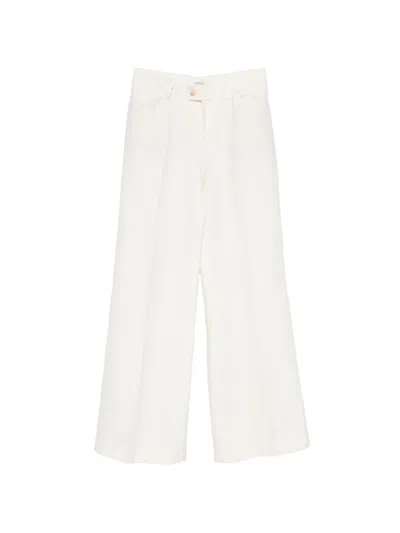 Closed Linen Blend Trousers In White