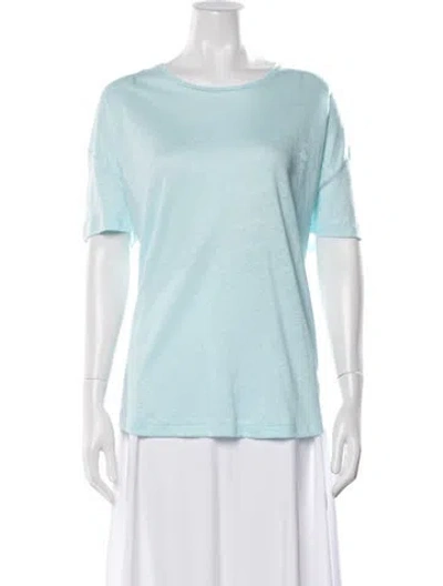 Pre-owned Closed Linen Crew Neck T-shirt W/ Tags In Blue