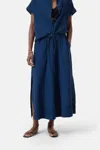 Closed Linen Mix Skirt In Dark Blue In Blue
