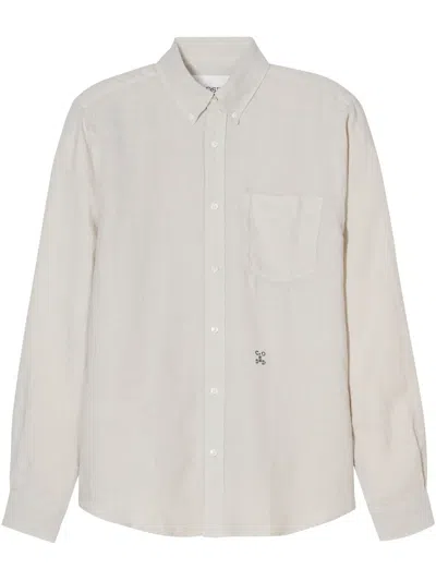 Closed Logo-embroidered Button-down Shirt In Neutrals