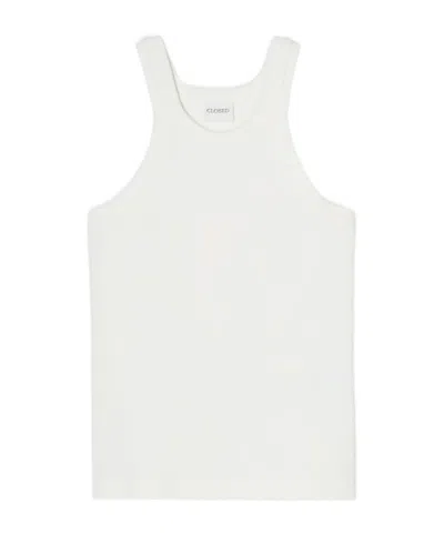 Closed Logo-embroidered Ribbed Tank Top In White