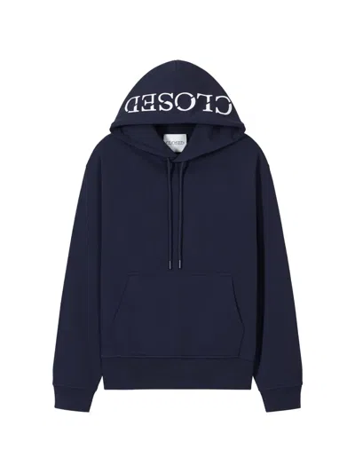 Closed Logo-print Hoodie In Blue