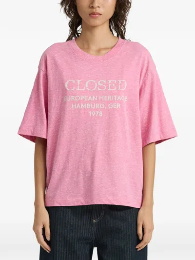 Closed Logo-print T-shirt In Pink