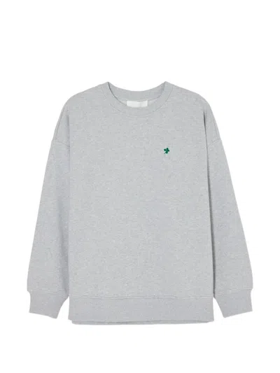 Closed Logo-embroidered Crew-neck Sweater In Gray