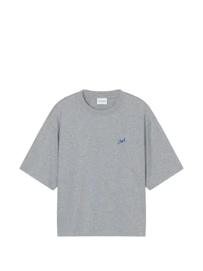 Closed Logo-embroidered T-shirt In Gray