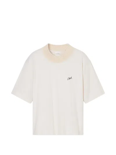 Closed Logo-embroidered T-shirt In Neutral