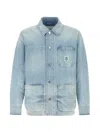 Closed Logo-patch Denim Jacket In Blue