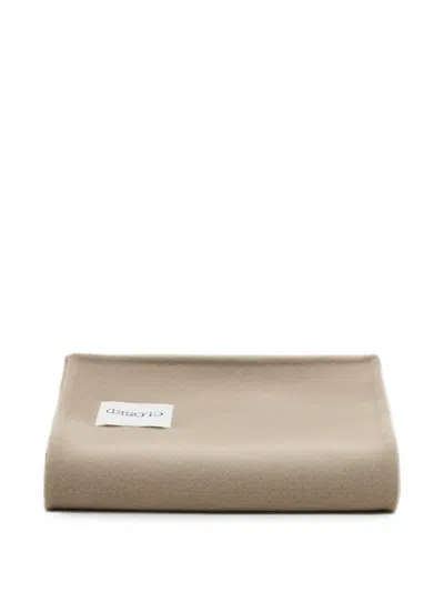 Closed Logo-patch Scarf In Neutral