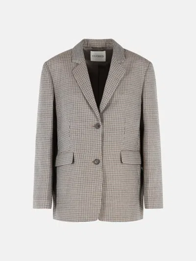 Closed 'lola' Blazer In Beige Virgin Wool Blend