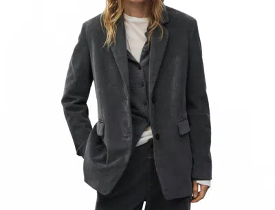 Closed Lola Corduroy Blazer In Grey Coal In Gray