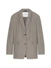 Closed Houndstooth Wool Blazer Single Breasted In Gray