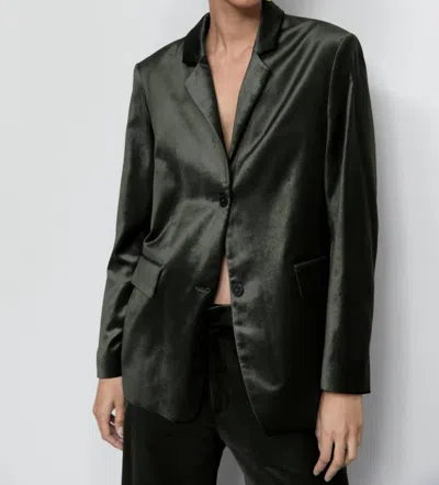 Closed Lola Velvet Blazer In Irish Coffee In Green