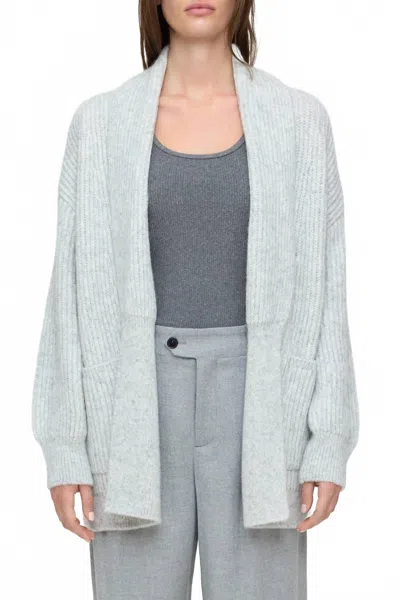 Closed Long Cardigan In Light Grey Melange In Gray
