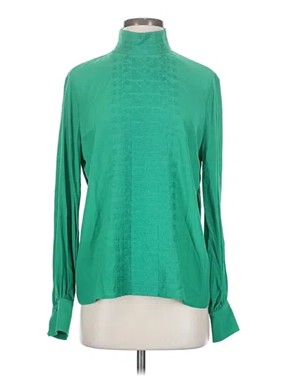 Pre-owned Closed Long Sleeve Blouse In Green
