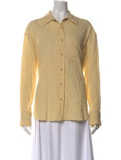 Pre-owned Closed Long Sleeve Button-up Top In Neutral