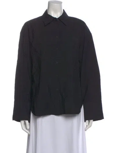 Pre-owned Closed Long Sleeve Button-up Top W/ Tags In Blue