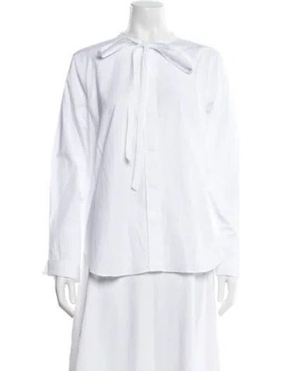 Pre-owned Closed Long Sleeve Button-up Top W/ Tags In White