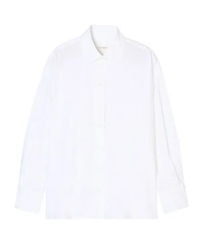 Closed Button-up Long Sleeve Shirt In White