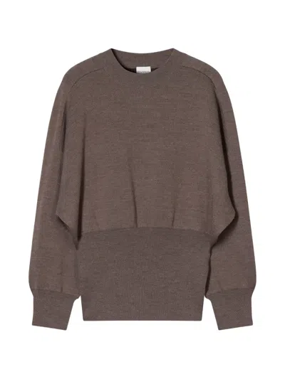 Closed Long-sleeve Crew-neck Sweater In Brown