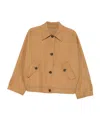 Closed Flap-pocket Buttoned Jacket In Brown