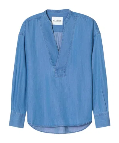 Closed Long Sleeve Shirt In Blue