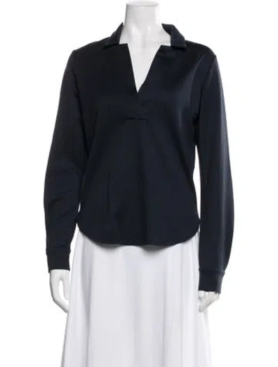 Pre-owned Closed Long Sleeve Top In Blue