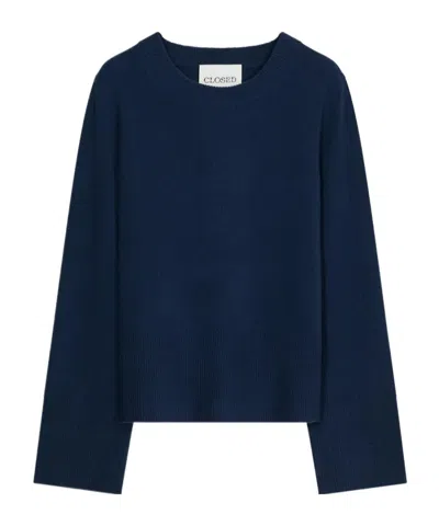 Closed Long-sleeve Crew-neck Sweater In Purple