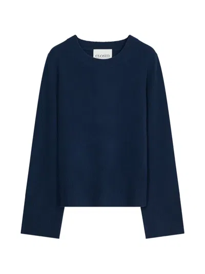Closed Long-sleeve Crew-neck Sweater In Blue