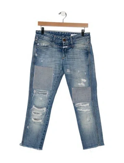 Pre-owned Closed Low-rise Straight Leg Jeans In Blue