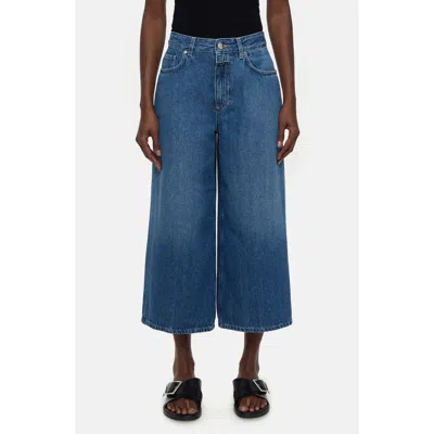Closed Lyna Crop Wide Leg Jeans In Dark Blue