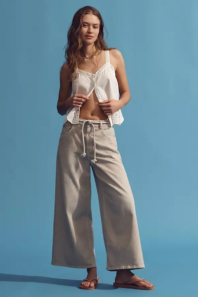 Closed Lyna High-rise Crop Wide Leg Jeans In Beige