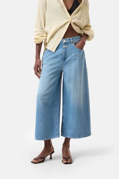 Closed Lyna Wide Leg Crop Jean In Light Blue