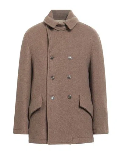 Closed Man Coat Sand Size L Recycled Wool, Nylon In Brown