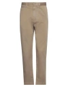 Closed Man Pants Khaki Size 33 Cotton, Elastane In Beige