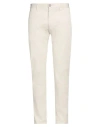 Closed Man Pants Light Grey Size 33 Organic Cotton, Elastane In Off White