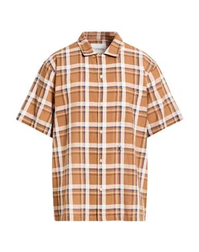 Closed Man Shirt Brown Size L Organic Cotton, Viscose, Linen