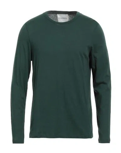 Closed Man T-shirt Dark Green Size Xxl Cotton, Cashmere