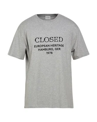 Closed Man T-shirt Light Grey Size Xl Organic Cotton In Gray