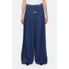 Closed Margo X Rigid Drape-paneled High-rise Wide-leg Jeans In Dark Blue