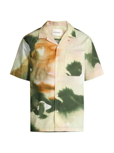 CLOSED MEN'S ABSTRACT COTTON CAMP SHIRT