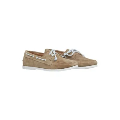 Closed Men's Boat Shoe In Flint Grey In Multi