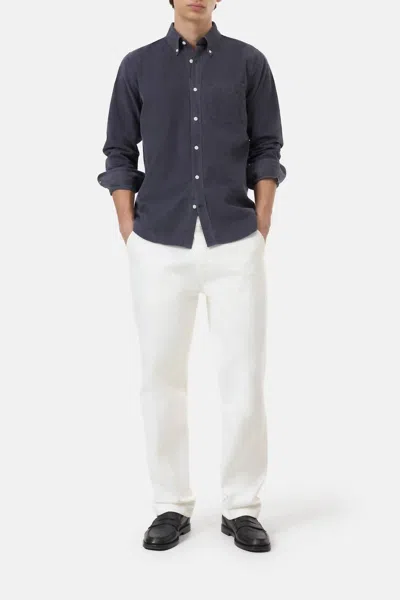 Closed Men's Button Down Shirt In Dark Night In Gray