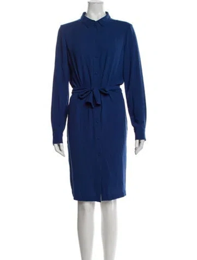 Pre-owned Closed Midi Length Dress In Blue