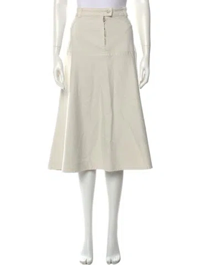 Pre-owned Closed Midi Length Skirt In Neutral