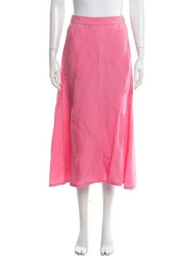 Pre-owned Closed Midi Length Skirt In Pink