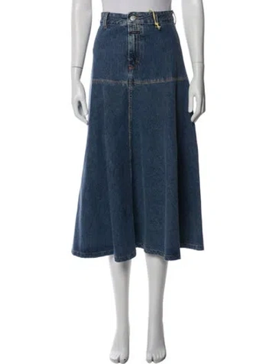 Pre-owned Closed Midi Length Skirt W/ Tags In Blue