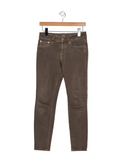 Pre-owned Closed Mid-rise Skinny Leg Jeans In Brown