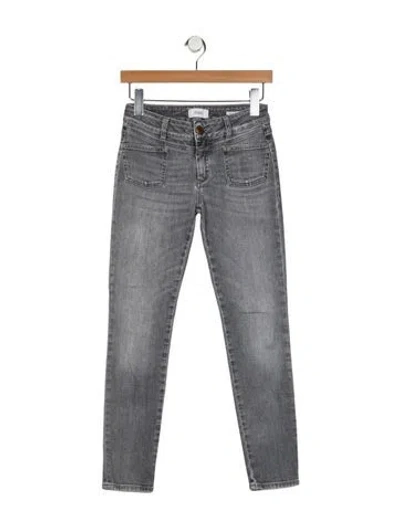 Pre-owned Closed Mid-rise Skinny Leg Jeans In Gray